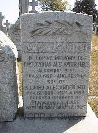 Toronto (Mount Hope) Cemetery - Alexander, Thomas